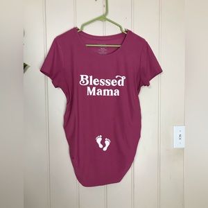 Time & Tru SS Pink Mauve Crewneck Maternity Blouse
Blessed Mama Footprints